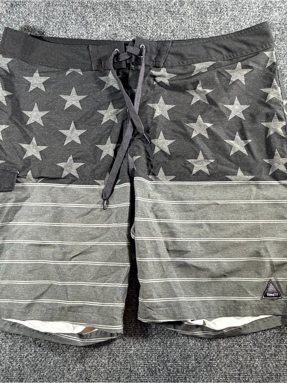 Trinity Boardshorts Men's Size 38 American Flag Stars Striped Surf Swim Shorts